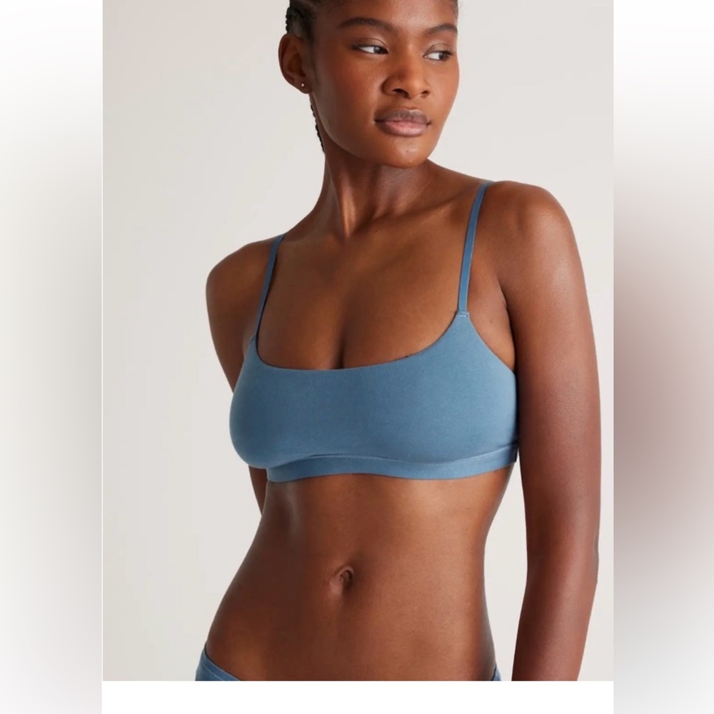 Quince Quince Organic Cotton Bralette Ocean NEW 2 Pack